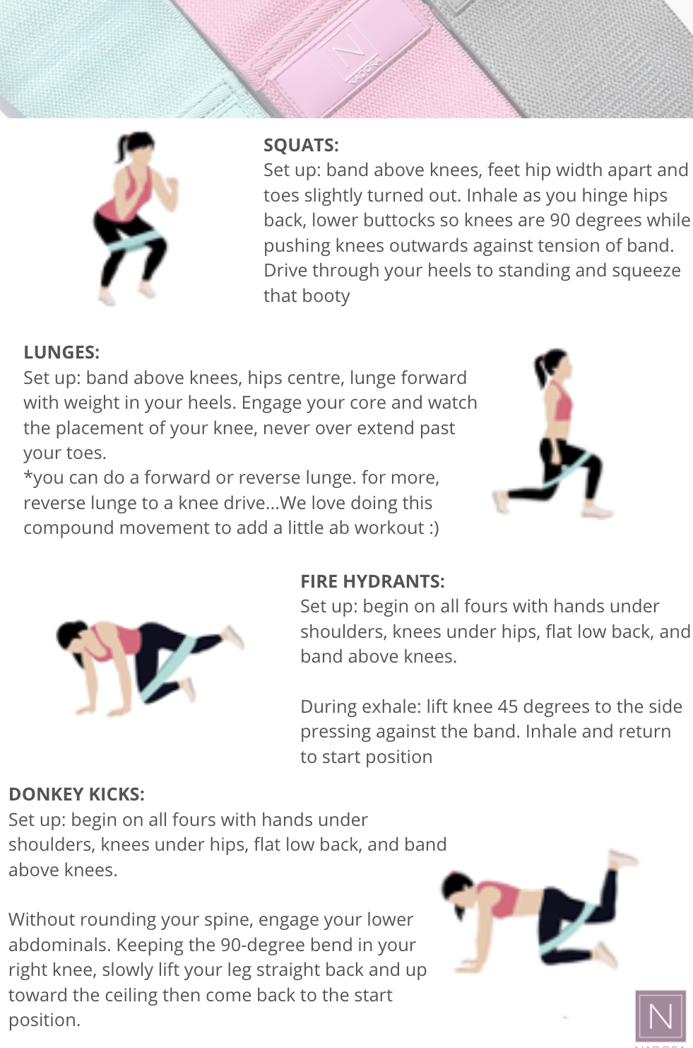 Nadora Hip, Glute and Booty Band Exercise Guide Download –